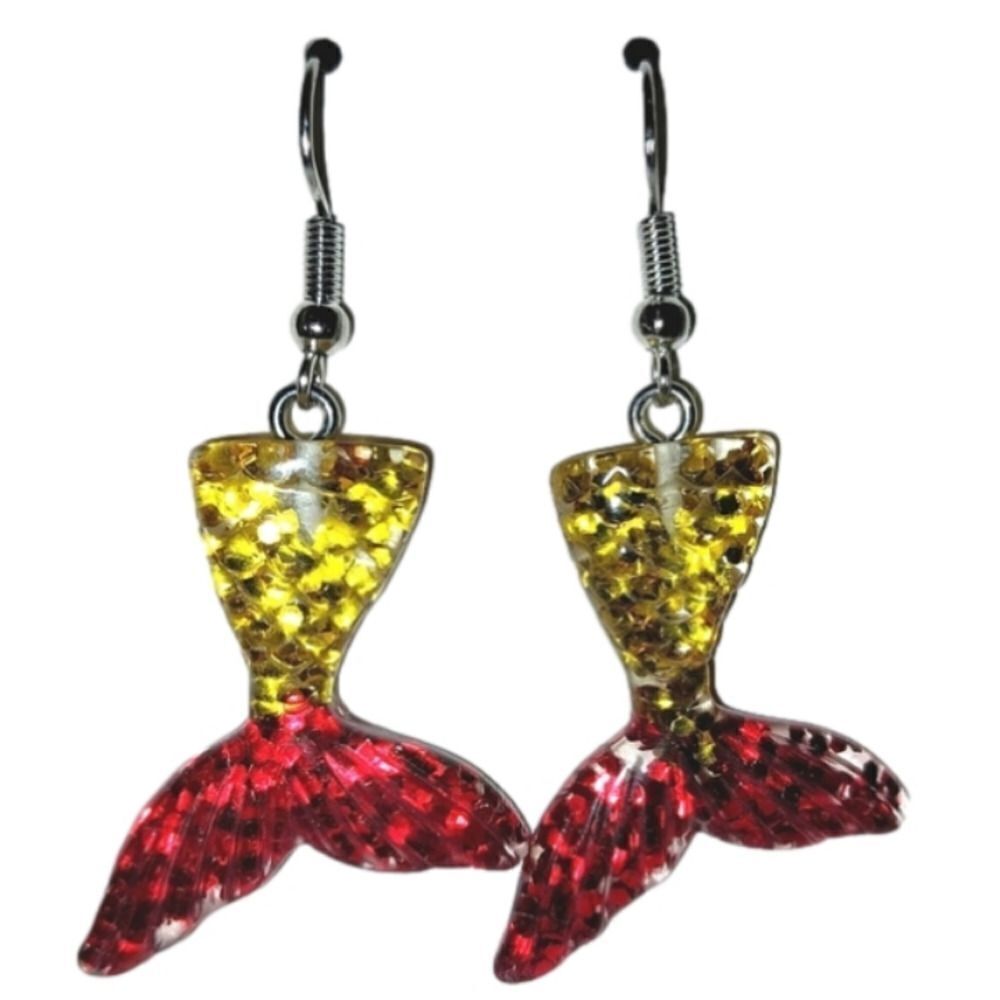 Vintage Colorful Mermaid Tail Daingle Earrings For Adults And Kids